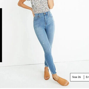Madewell Blue and Silver Jeggings High-Waisted Stretch
